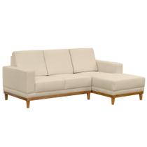 Sofá Living 200cm 3 Lugares Com Chaise Direito Kayrós D05 Suede Bege Mpozenato Sofá Living 200cm 3 Lugares Com Chaise Direito Kayrós D05 Suede Bege Mpozenato
