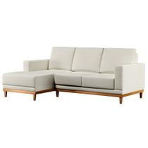 Sofá Living 200cm 3 Lugares Com Chaise Esquerdo Kayrós D05 Linho Cru Mpozenato