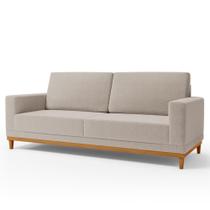 Sofá Living 200cm 3 Lugares Kayrós D05 Bouclê Bege - Mpozenato