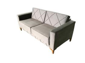 Sofa + Living 2,05m 3Lugares Tucson Cinza REC ESTOFADOS