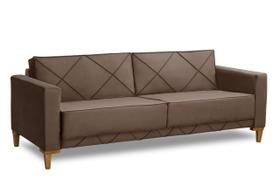 Sofa + Living 2,05m 3Lugares Tucson Marrom Cookie REC ESTOFADOS