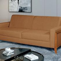 Sofá Living 216cm Veludo com Molas e Pés em Madeira Tokio