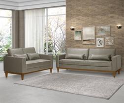 Sofá Living 3 e 2 Lugares Valência - 2,20/1,58mts - material sintético Bege - Estofados Pérola.