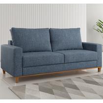 Sofá Living 3 Lugares 180cm Linhão Livia Azul Safira Sofá Living 3 Lugares 180cm Linhão Livia Azul Safira