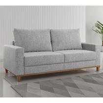Sofá Living 3 Lugares 180cm Linhão Livia Cinza Nanquin Sofá Living 3 Lugares 180cm Linhão Livia Cinza Nanquin