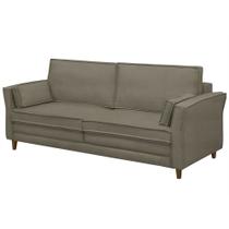 Sofá Living 3 Lugares 180cm Pés Madeira Efraim F05 Veludo Castor - Mpozenato Sofá Living 3 Lugares 180cm Pés Madeira Efraim F05 Veludo Castor - Mpozenato