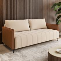 Sofá Living 3 Lugares 200cm Linho Duval Viero Móveis Sofá Living 3 Lugares 200cm Linho Duval Viero Móveis
