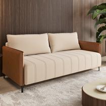 Sofá Living 3 Lugares 2,00m Pés de Ferro Rios Bege Bronze/Durango Sofá Living 3 Lugares 2,00m Pés de Ferro Rios Bege Bronze/Durango