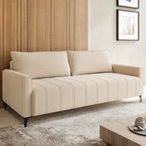 Sofá Living 3 Lugares 2,05m Pés de Ferro Henry Bege Sofá Living 3 Lugares 2,05m Pés de Ferro Henry Bege