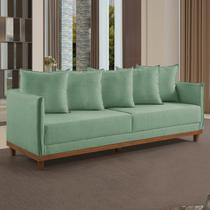 Sofá Living 3 Lugares 215cm Pés em Madeira Maciça Linho Suécia Sofá Living 3 Lugares 215cm Pés em Madeira Maciça Linho Suécia