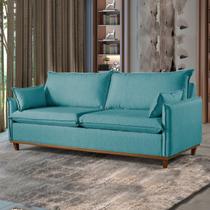 Sofá Living 3 Lugares 220cm Pillow e Base Madeira Maciça Escócia Sofá Living 3 Lugares 220cm Pillow e Base Madeira Maciça Escócia