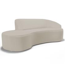 Sofá Living 3 Lugares 230cm Braço Direito Mozart D06 Sintético Bege - Mpozenato Sofá Living 3 Lugares 230cm Braço Direito Mozart D06 Sintético Bege - Mpozenato