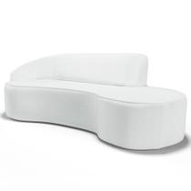 Sofá Living 3 Lugares 230Cm Braço Esquerdo Mozart D06 Sintético Branco - Mpozenato