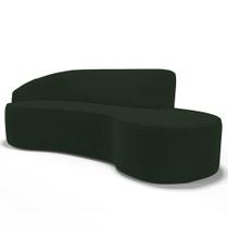 Sofá Living 3 Lugares 230Cm Braço Esquerdo Mozart D06 Veludo Verde - Mpozenato