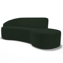Sofá Living 3 Lugares 230cm Braço Esquerdo Mozart D06 Veludo Verde - Mpozenato