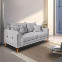 Sofá Living 3 Lugares Bouclê 1.80m Pés Em Madeira Bz Home Sofá Living 3 Lugares Bouclê 1.80m Pés Em Madeira Bz Home