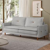 Sofá Living 3 Lugares com Pés em Madeira Maciça 210cm Sololá Yescasa Sofá Living 3 Lugares com Pés em Madeira Maciça 210cm Sololá Yescasa