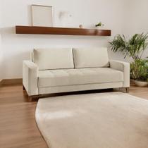 Sofá Living 3 Lugares em Linho Orion Bege Claro
