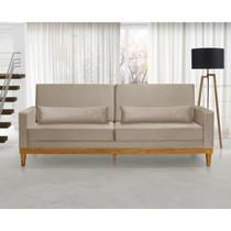 Sofá Living 3 Lugares Julie 200cm Nabas Estofados Bege Sofá Living 3 Lugares Julie 200cm Nabas Estofados Bege