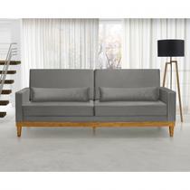 Sofá Living 3 Lugares Julie 200cm Nabas Estofados Cinza Sofá Living 3 Lugares Julie 200cm Nabas Estofados Cinza
