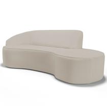 Sofá Living 4 Lugares 280cm Braço Esquerdo Mozart D06 Sintético Bege - Mpozenato