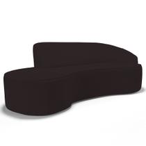 Sofá Living 4 Lugares 300cm Braço Direito Mozart D06 Sintético Marrom - Mpozenato