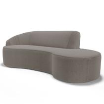 Sofá Living 4 Lugares 300cm Braço Esquerdo Mozart D06 Bouclê Bege Escuro - Mpozenato Sofá Living 4 Lugares 300cm Braço Esquerdo Mozart D06 Bouclê Bege Escuro - Mpozenato