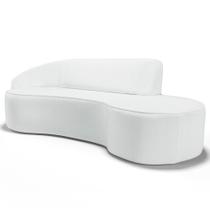Sofá Living 4 Lugares 300cm Braço Esquerdo Mozart D06 Sintético Branco - Mpozenato