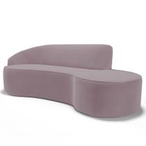 Sofá Living 4 Lugares 300cm Braço Esquerdo Mozart D06 Veludo Rosê - Mpozenato