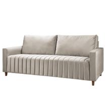 Sofá Living Aquila Suede Bege Claro 200cm - Fabrispuma