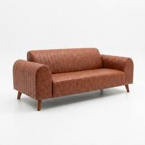 Sofá Living Átila 2m em material ecológico Caramelo material sintético SINTÉTICO Sofá Living Átila 2m em material ecológico Caramelo material sintético SINTÉTICO