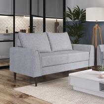 Sofá Living Bienna 2 Lugares Estrutura e Pés em Eucalipto Tecido Linho 1,40m Cinza Sofá Living Bienna 2 Lugares Estrutura e Pés em Eucalipto Tecido Linho 1,40m Cinza