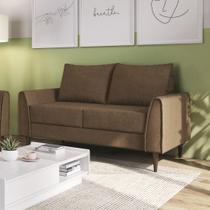 Sofá Living Bienna 2 Lugares Estrutura e Pés em Eucalipto Tecido Linho 1,40m Marrom Sofá Living Bienna 2 Lugares Estrutura e Pés em Eucalipto Tecido Linho 1,40m Marrom