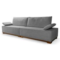 Sofá Living Braço Articulado Deluxe 2,50m Bouclê Cinza Sofá Living Braço Articulado Deluxe 2,50m Bouclê Cinza