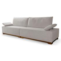 Sofá Living Braço Articulado Deluxe 2,50m Bouclê Off White Sofá Living Braço Articulado Deluxe 2,50m Bouclê Off White