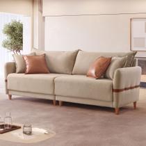 Sofá Living Canela 4 Lugares 265 cm Linho Bege Sofá Living Canela 4 Lugares 265 cm Linho Bege