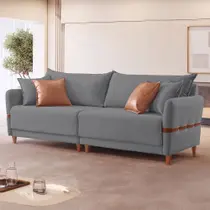 Sofá Living Canela 4 Lugares 265 cm Linho