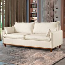 Sofá Living com Almofas 3 Lugares 240cm Escócia em Linho Sofá Living com Almofas 3 Lugares 240cm Escócia em Linho