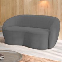 Sofá Living Decorativo 180cm 2 Lugares Íbis Encosto Fixo Bouclê Grafite G33 - Gran Belo Sofá Living Decorativo 180cm 2 Lugares Íbis Encosto Fixo Bouclê Grafite G33 - Gran Belo