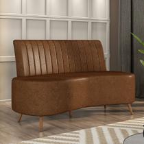 Sofá Living Decorativo 2 Lugares 1,35M Katara Marrom material sintético G33 - Gran Belo Sofá Living Decorativo 2 Lugares 1,35M Katara Marrom material sintético G33 - Gran Belo