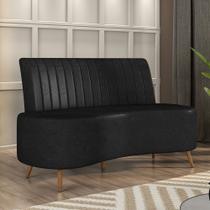 Sofá Living Decorativo 2 Lugares 1,60M Katara Preto material sintético G33 - Gran Belo
