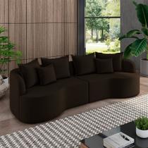 Sofá Living Decorativo Salinas 2 Lugares com Almofadas 210cm Modulado Veludo Marrom G33 - Gran Belo Sofá Living Decorativo Salinas 2 Lugares com Almofadas 210cm Modulado Veludo Marrom G33 - Gran Belo