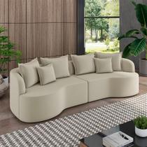 Sofá Living Decorativo Salinas 4 Lugares com Almofadas 290cm Modulado Veludo Bege G33- Gran Belo Sofá Living Decorativo Salinas 4 Lugares com Almofadas 290cm Modulado Veludo Bege G33- Gran Belo