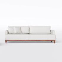 Sofá Living Doha 1,78m em Couro Off White - Home Mobily Sofá Living Doha 1,78m em Couro Off White - Home Mobily