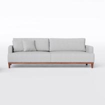 Sofá Living Doha 2,48m em Linho Aston Cinza - Home Mobily Sofá Living Doha 2,48m em Linho Aston Cinza - Home Mobily