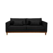 Sofá Living Estofado Veludo Sala - Preto