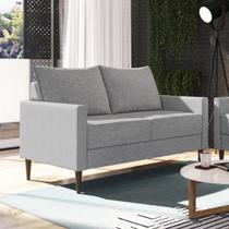 Sofá Living Fideris 2 Lugares Estrutura e Pés em Eucalipto Tecido Linho 1,25m Cinza Sofá Living Fideris 2 Lugares Estrutura e Pés em Eucalipto Tecido Linho 1,25m Cinza