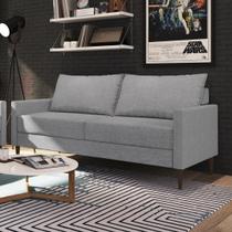Sofá Living Fideris 3 Lugares Estrutura e Pés em Eucalipto Tecido Linho 1,75m Cinza Sofá Living Fideris 3 Lugares Estrutura e Pés em Eucalipto Tecido Linho 1,75m Cinza