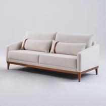 Sofá Living Fixo 2 Lugares 180cm Lisboa com Almofada Linho Bege NS Sofá Living Fixo 2 Lugares 180cm Lisboa com Almofada Linho Bege NS