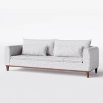 Sofá Living Fixo Lisboa 2,30m em Linho Mescla Cinza Claro - Home Mobily Sofá Living Fixo Lisboa 2,30m em Linho Mescla Cinza Claro - Home Mobily